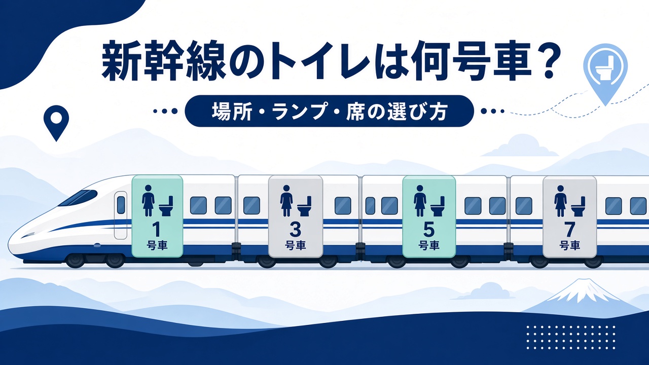 新幹線のトイレは何号車？奇数号車の位置イメージ